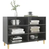 vidaXL Dressoir 103,5x35x70 cm bewerkt hout hoogglans grijs