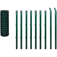 vidaXL Eurohek 10x0,8 m staal groen