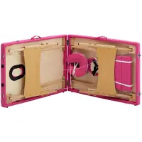 vidaXL Massagetafel inklapbaar 2 zones hout roze