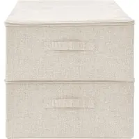vidaXL Opbergboxen 2 st 70x40x18 cm stof crèmekleurig