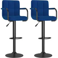 vidaXL Barkrukken 2 st stof blauw