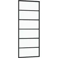 vidaXL Schuifdeur 76x205 cm ESG-glas en aluminium zwart