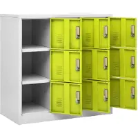 vidaXL Lockerkast 90x45x92,5 cm staal lichtgrijs en groen