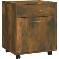 vidaXL Rolkast 45x38x54 cm bewerkt hout gerookt eikenkleurig