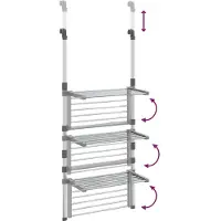 vidaXL Droogrek 3-laags hangend aluminium