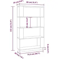 vidaXL Boekenkast/kamerscherm 80x25x132 cm massief grenenhout