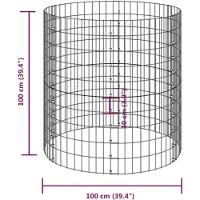 vidaXL Compostbak Ø100x100 cm gegalvaniseerd staal
