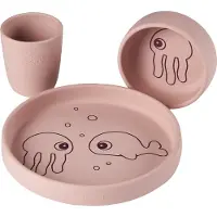 Done by Deer Geschirr-Set - Silikon - 3 Teile - Sea Friends - Pu - - One Size - Geschirr-Sets