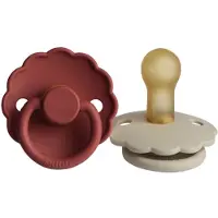Frigg Daisy Fopspeen Baked Clay / Cream 0-6 Mnd 2 Stuks