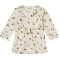 Noppies baby baby jurk Norton met katoen ecru/groen/bruin All over print - maat 50