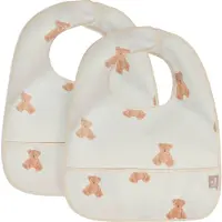 Jollein - Slab Waterproof (Teddy Bear) - Polyester - Polyurethaan - Slabbetjes Baby - 2 Stuks - 40 cm