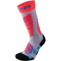 UYN Skisok UYN Junior Light Grey Coral Fluo-Schoenmaat 31 - 34