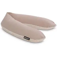 Snoozzz Voedingskussen Premium Kwaliteit - 185 cm – Microparel Vulling – Luxe Draagtas – Wasbare Hoes - Teddy Sand