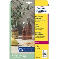 Avery Zweckform L7781-25 crystal clear etiketten 45,7 x 25,4 mm (1000 etiketten)