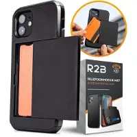 R2B iPhone 13 Mini Hoesje met Pasjeshouder - Incl. Screenprotector - 3 Pasjes