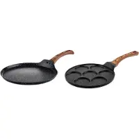WESTINGHOUSE Pannenkoekpannenset Marble Wood - ø 26 en 28 cm - Inductie en alle andere warmtebronnen
