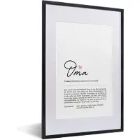 PosterMonkey - Poster - Betekenis - Oma - Cadeau voor haar - Cadeau voor vrouw - Wanddecoratie - Moederdag - Woordenboek - 40x60 cm