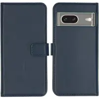 Selencia Echt Leren Bookcase voor de Google Pixel 7 - Blauw