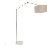 QAZQA Vloerlamp goud met kap lichtbruin 50 cm verstelbaar - Editor