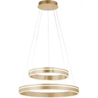 Q-SMART-HOME Slimme hanglamp Q-Vito, dimbaar, messing / goud, Woon-/ Eetkamer, metaal, Modern, Slimme hanglamp