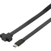 Renkforce RF-3415030 USB-kabel USB 3.2 Gen1 USB-C stekker, USB-C bus 0.25 m Zwart Schroefbaar, Zeer flexibel