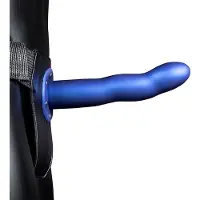 Ouch! Ouch - Holle Strap-on dildo licht gebogen 20 cm - Metalic Blue