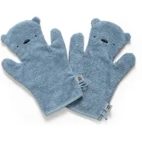 Sebra - Washandje Beer (Set van 2) - Powder Blue