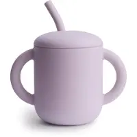 Mushie Oefenbeker met rietje | Soft Lilac