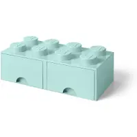 LEGO Opbergsteen met 8 noppen en 2 lades - zeeblauw