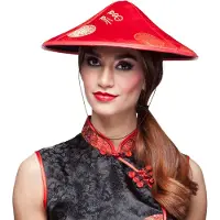 Boland Chinese hoed rood (rood en goud)