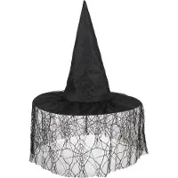 Boland Traciks - Hoed heks Seda zwart Zwart - 57 - Volwassenen - Vrouwen - Halloween en Horror