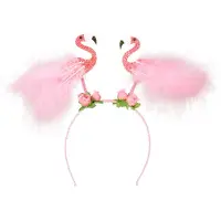 Boland - Diadeem Flamingo's - Één maat - Volwassenen - Unisex - Dieren - Hawaii - Tropisch - Zomer