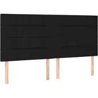 vidaXL Hoofdbord zwart 200x5x118/128 cm stof
