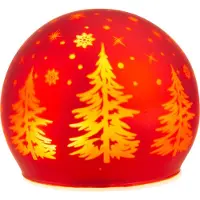 COSY&TRENDY Cosy & Trendy Tafellamp - Kerst - Bal - Rood - D10cm - Glas - LED - Rode ballamp