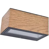 Lutec Wandlamp Gemini antraciet met houtlook