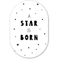 MuchoWow Muurovaal 80x120 cm - Ovale wanddecoratie Quotes - A star is born - Baby - Kinderen - Spreuken - Ovalen schilderij - Muurdecoratie woonkamer - Kamer decoratie - Schilderijen - Wandcirkel