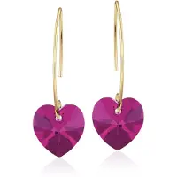 Montebello Oorbellen Pippa HG99 - Swarovski Hart - 925 Zilver Verguld - Ø14mm - 40mm