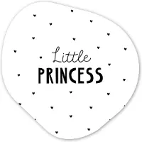 MuchoWow Organische Wanddecoratie - Kunststof Muurdecoratie- Organisch Schilderij - Spreuken - Little princess - Meisjes - Prinses - Quotes- 90x90 cm - Organische spiegel vorm op kunststof