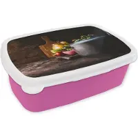 MuchoWow Broodtrommel Roze - Lunchbox - Brooddoos - Rustiek - Stilleven - Pan - Groente - 18x12x6 cm - Kinderen - Meisje