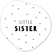 MuchoWow Organische wanddecoratie 60x60 cm - Organisch schilderij Meisjes - Zusje - Little sister - Spreuken - Quotes - Muurdecoratie woonkamer - Kamer decoratie - Schilderijen - Muurcirkel aesthetic