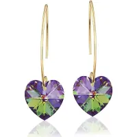 Montebello Oorbellen Pippa HG101 - Swarovski Hart - 925 Zilver Verguld - Ø14mm - 40mm