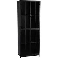 Ptmd collection PTMD Cave Black iron cabinet high (Zwart, 60x171x40.5cm)