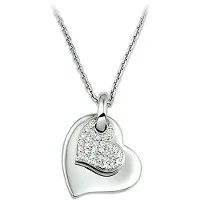 Trendjuwelier huiscollectie 1313373 Zilveren Ketting Hart Zirkonia 1,3 mm 41 + 4 cm