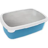 MuchoWow Broodtrommel Blauw - Lunchbox - Brooddoos - Leer - Structuur - Lederlook - Beige - 18x12x6 cm - Kinderen - Jongen
