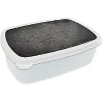 MuchoWow Broodtrommel Wit - Lunchbox - Brooddoos - Leer - Structuur - Bruin - Oranje - 18x12x6 cm - Volwassenen