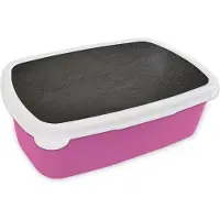 MuchoWow Broodtrommel Roze - Lunchbox Beton print - Industrieel - Zwart - Brooddoos 18x12x6 cm - Brood lunch box - Broodtrommels voor kinderen en volwassenen