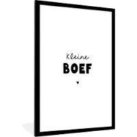 PosterMonkey Poster in fotolijst kind - Kinderen - Quotes - Kleine boef - Spreuken - Schilderij voor kinderen - 80x120 cm - Muurdecoratie kinderkamer - Kinder decoratie