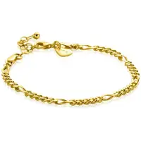Zinzi gold plated zilveren figaro armband 3,5mm breed ZIA2291G