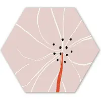 MuchoWow Hexagon wanddecoratie - Kunststof Wanddecoratie - Hexagon Schilderij - Bloemen - Abstract - Pastel - 37x32 cm