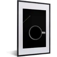 PosterMonkey Fotolijst incl. Poster - Potlood - Beker - Zwart - Wit - 40x60 cm - Posterlijst - Kerstversiering - Kerstdecoratie voor binnen - Kerstmis